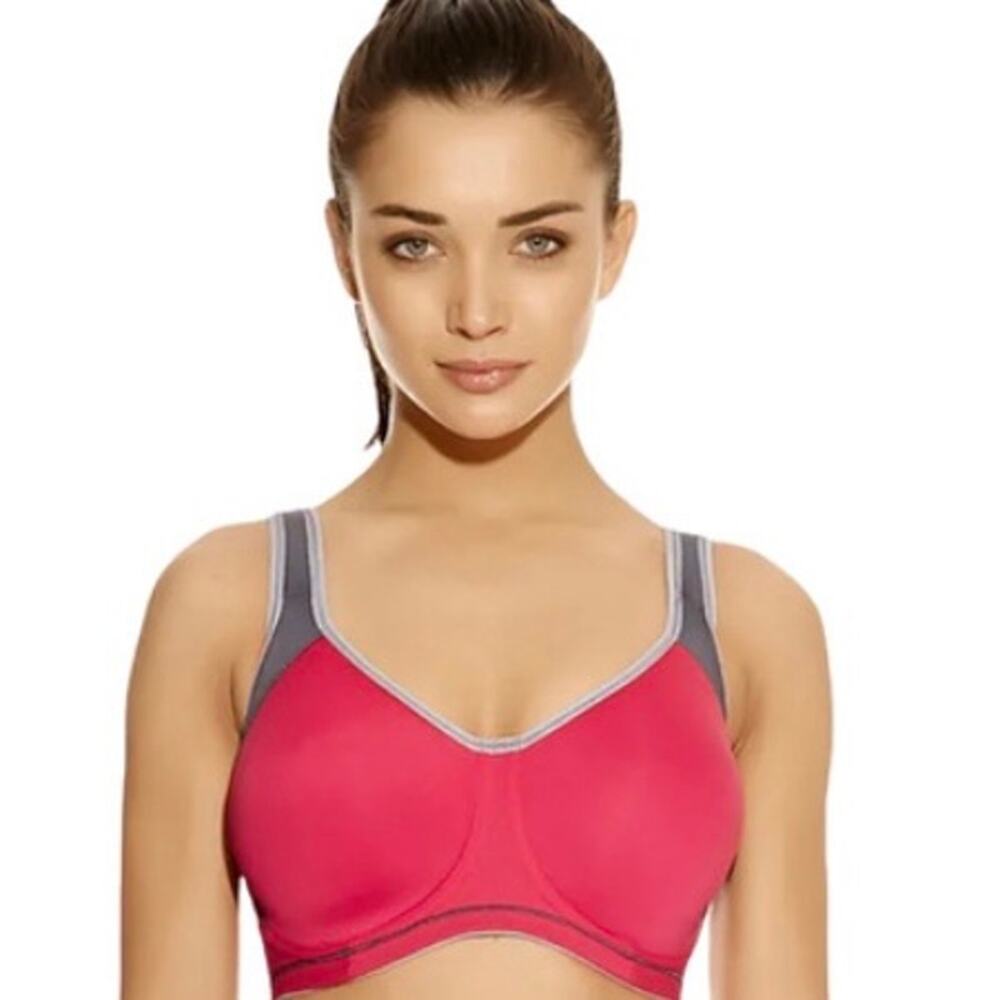 Freya AA4892HON Sonic High Impact Underwire Sports Bra in red gray 36I